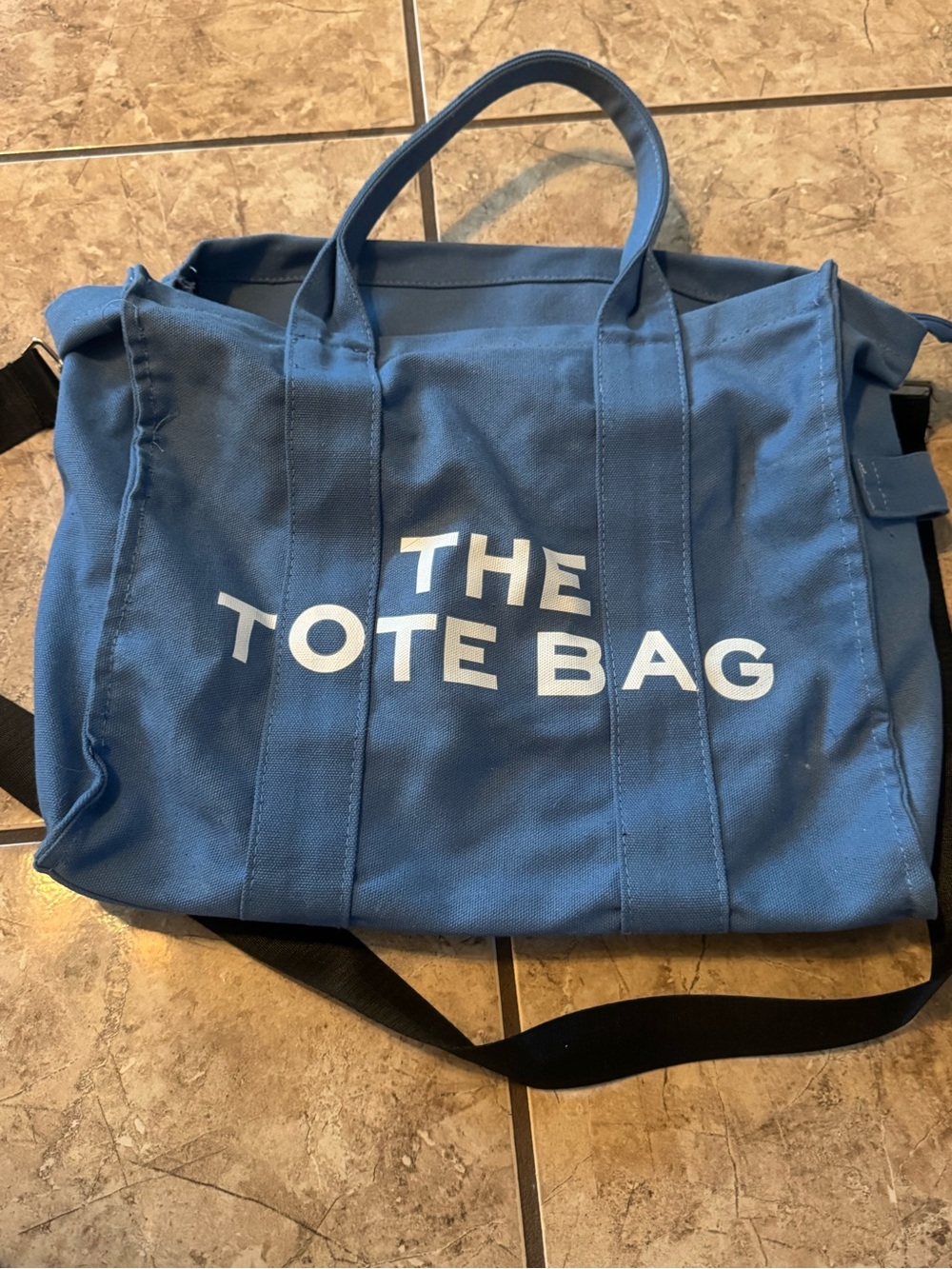 The Tote Bag Blue Canvas Men's Tote with Shoulder Strap